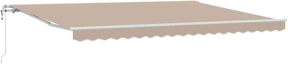 Brokky Toldo Motorizado 4.5X 3 m Toldo Articulado Eléctrico con Mando a Distancia para Terraza, Jardín-Beige-4,5 x 3 m-Marco Blanca