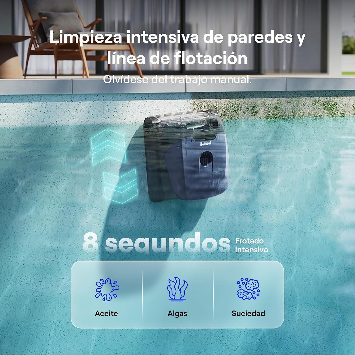 (2026 Nuevo) Beatbot Sora 10 Robot Piscina limpiafondos y Paredes, Plataformas y línea de flotación, 25700 LPH, Estacionamiento línea flotación, 5l residuos,Controllo App,Piscinas enterradas/elevadas