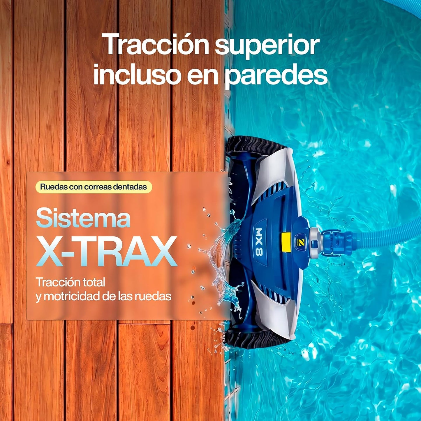 Zodiac MX8, Robot limpiafondos hidráulico para Piscinas enterradas de hasta 12 x 6 m