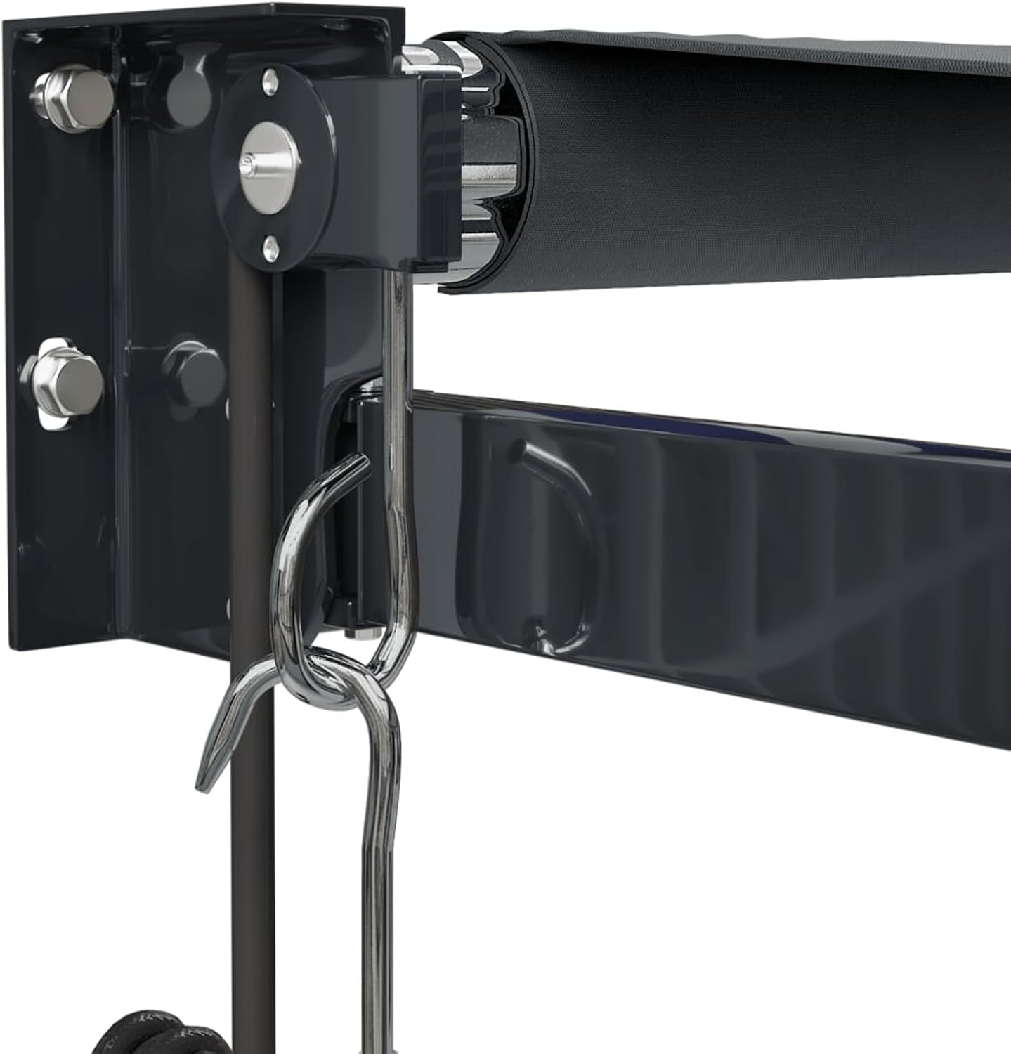 IKAYAA Toldo Motorizado 3.5 x 2.5 m, Toldo Eléctrico Retráctil,Toldo Articulado Eléctrico con Mando a Distancia, Toldo Brazo Extensible para Terraza, Jardín, Gris Antracita (Estructura Gris)