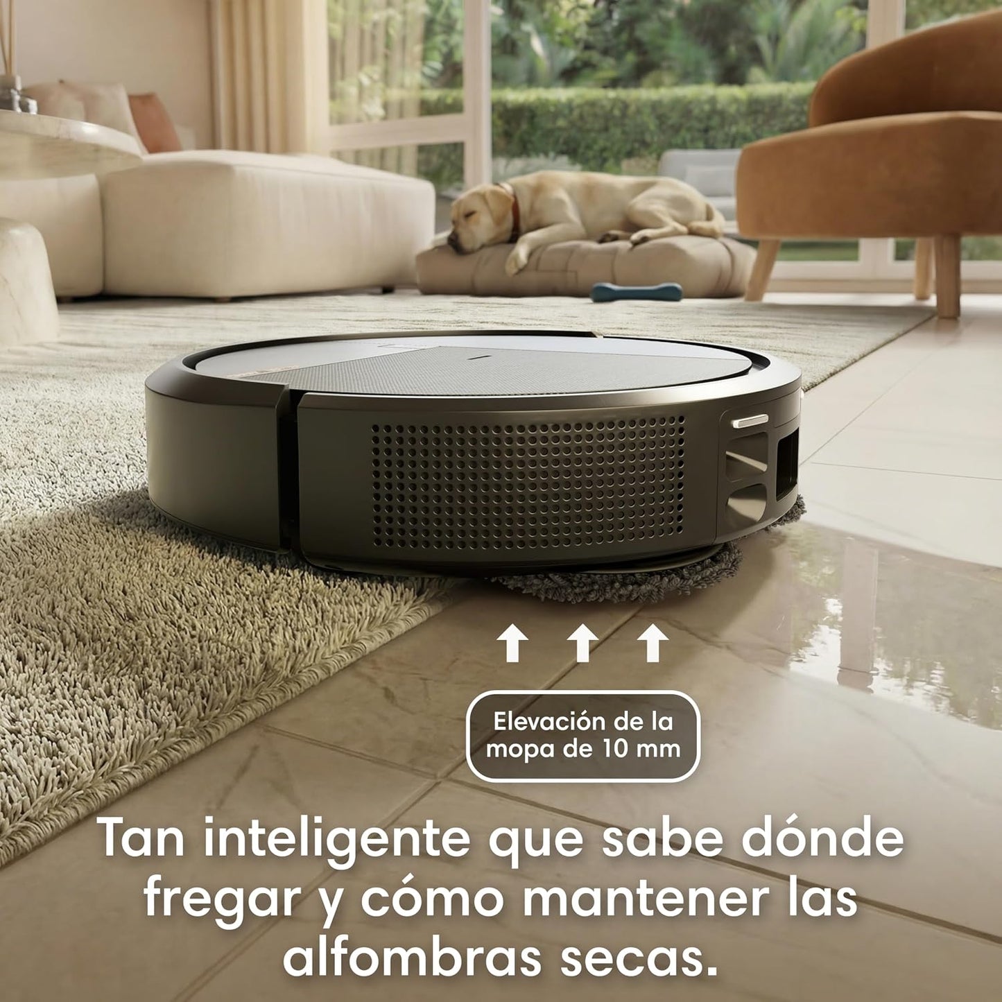 iRobot Roomba Plus 576 Combo y Base AutoWash multifunción, 25KPa, Mopas DualClean PerfectEdge, Lavado/Secado Calor, IA, PrecisionVision, Clearview Pro LiDAR, 90 días autonomía,Accesorios Extra, Negro