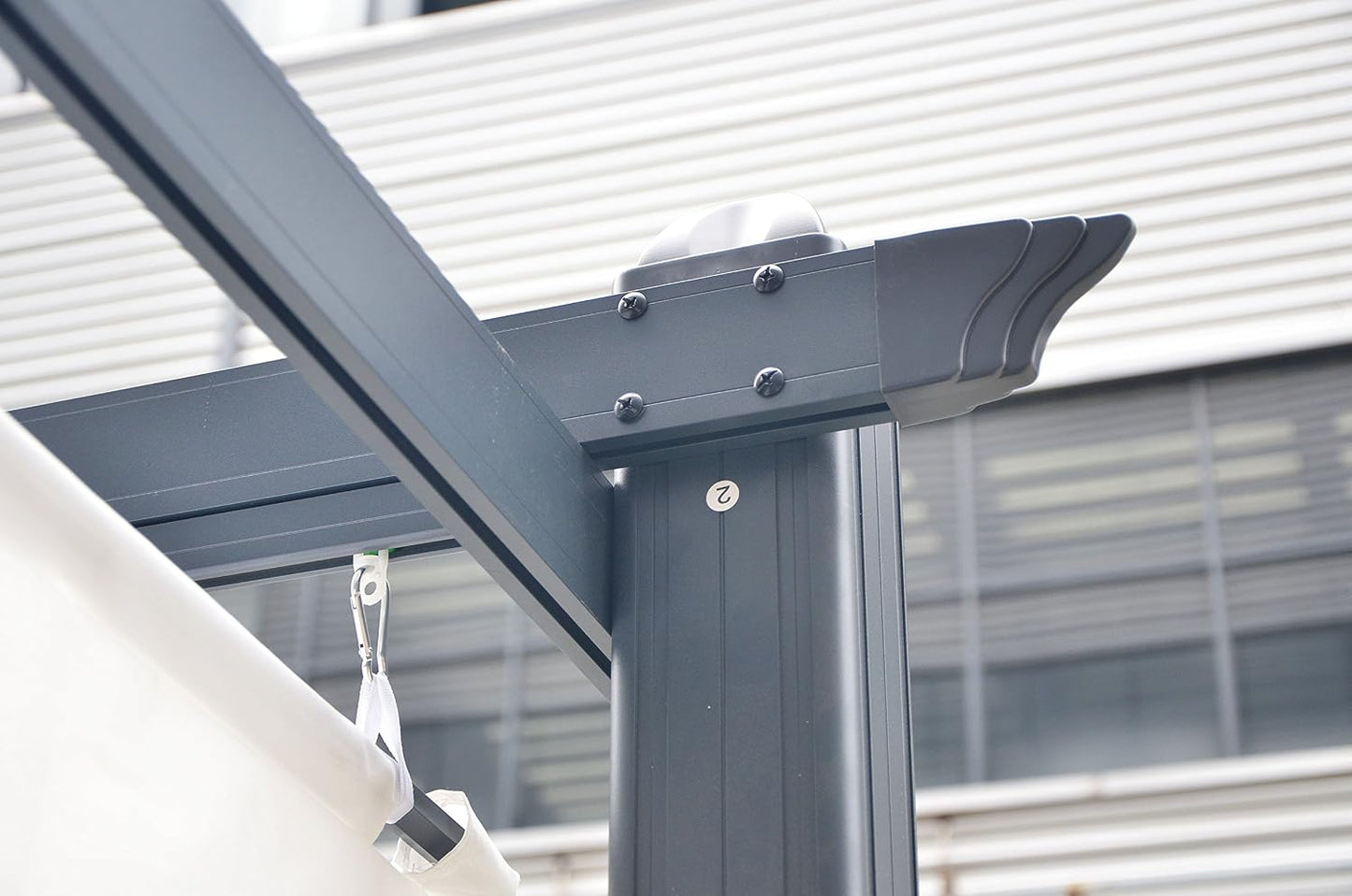 Pérgola de aluminio con toldo retráctil de 300 x 300 cm para exterior o jardín