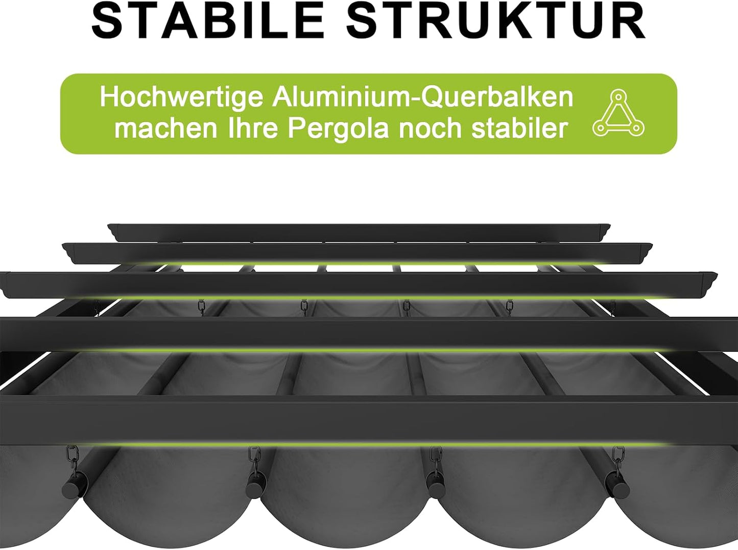 Devoko Pergola 3x4, Pergolas de Jardin, con Fijaciones Magnéticas y Zona de Sombra Ajustable, Pergolas de Aluminio, Adecuada para Escenarios como Jardines y Patios,Negro