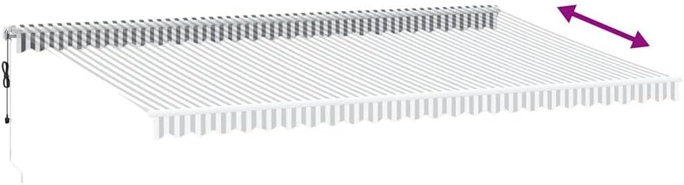 IKAYAA Toldo Motorizado 600 x 300 cm, Toldo Eléctrico y Manual Retráctil,Toldo Articulado Eléctrico con Mando a Distancia, Toldo Brazo Extensible para Terraza, Jardín Antracita y Blanco