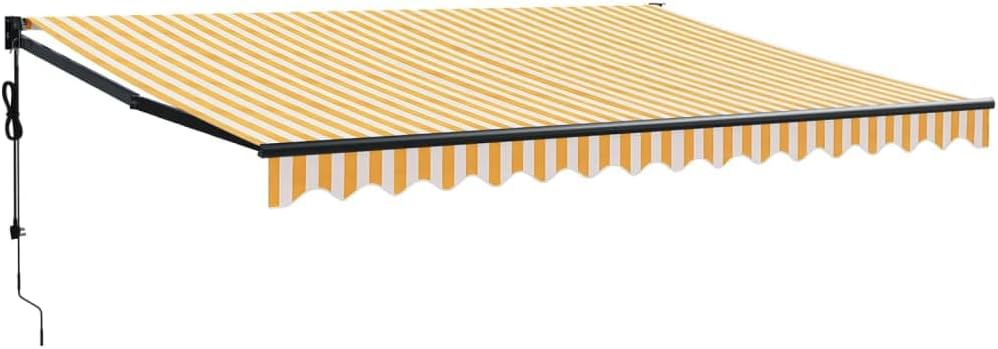 IKAYAA Toldo Motorizado 4.5 x 3 m, Toldo Eléctrico Retráctil,Toldo Articulado Eléctrico con Mando a Distancia, Toldo Brazo Extensible para Terraza, Jardín, Amarillo