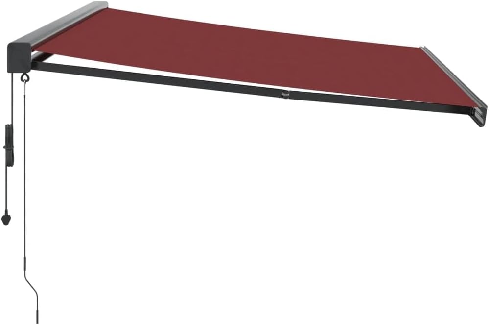 IKAYAA Toldo Motorizado 400 x 300 cm, Toldo Eléctrico y Manual Retráctil,Toldo Articulado Eléctrico con Mando a Distancia, Toldo Brazo Extensible para Terraza, Jardín Burdeos