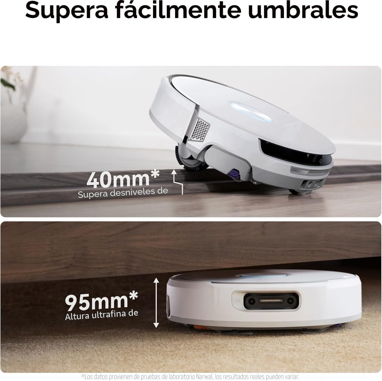 NARWAL Flow Robot Aspirador y Fregasuelos Todo en Uno, Sistema FlowWash de Autolimpieza, 22.000Pa de Succión, Tecnología Anti-Enredos para Pelo de Mascotas, Lavado con Agua Caliente 45-80°C