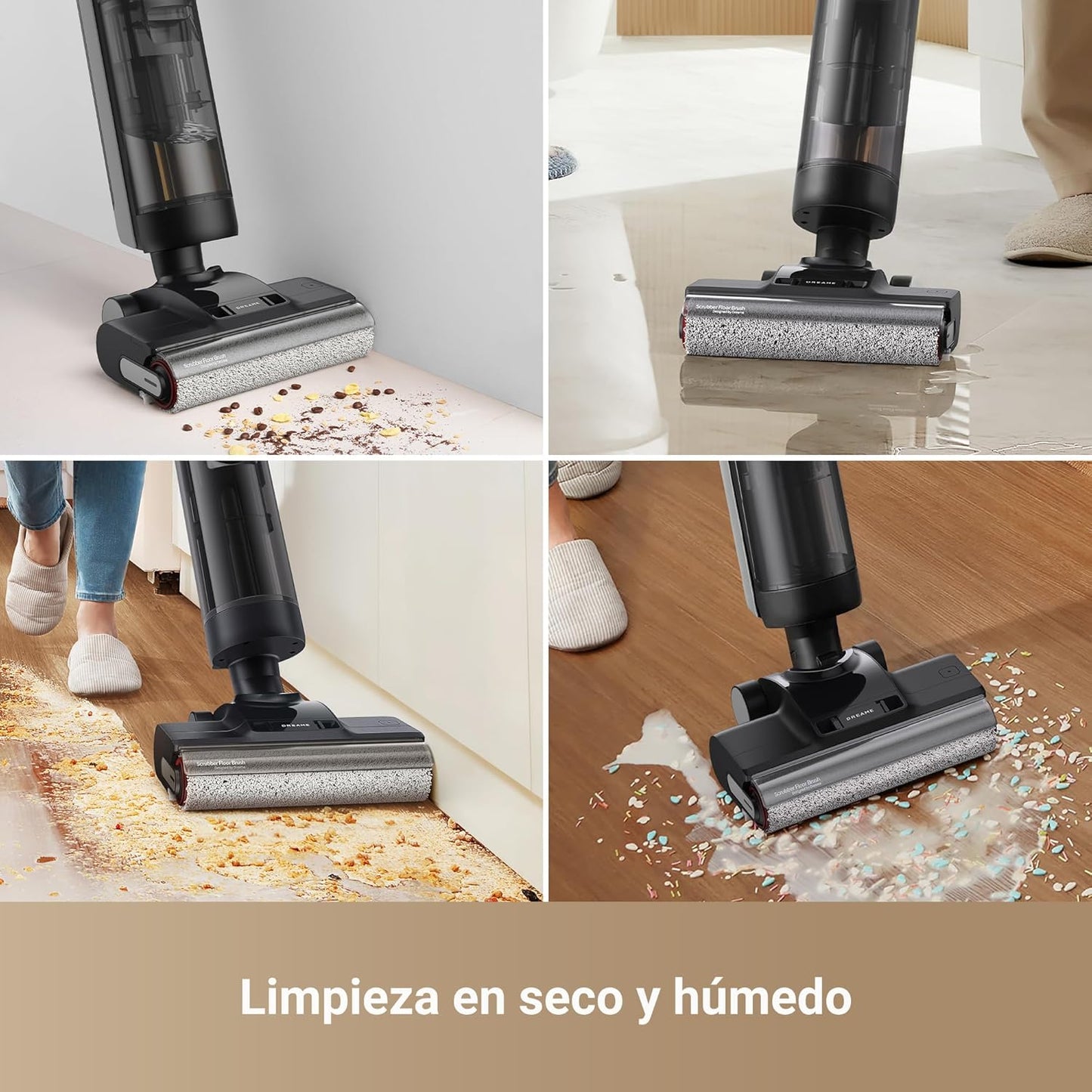 DREAME H12 Pro Ultra Aspiradora Fregadora sin Cable, 16.000 Pa Aspiradora Fregona con Cepillo Doble Borde, Lavado del Cepillo a 60 °C, 30 min Secado con Aire Caliente, Detección y Ajuste Inteligentes