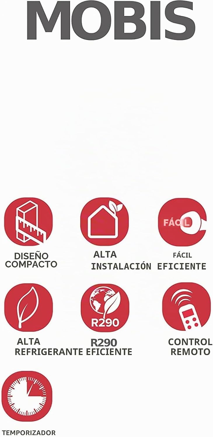 Ariston, Mobis 10- Pinguino Aire Acondicionado Portátil Silencioso con Temporizador y Mando a Distancia, Climatizador 24x69x2.5 Blanco Fabricado para Instalación en España, Eficiencia A+ Rango(A+++/D)