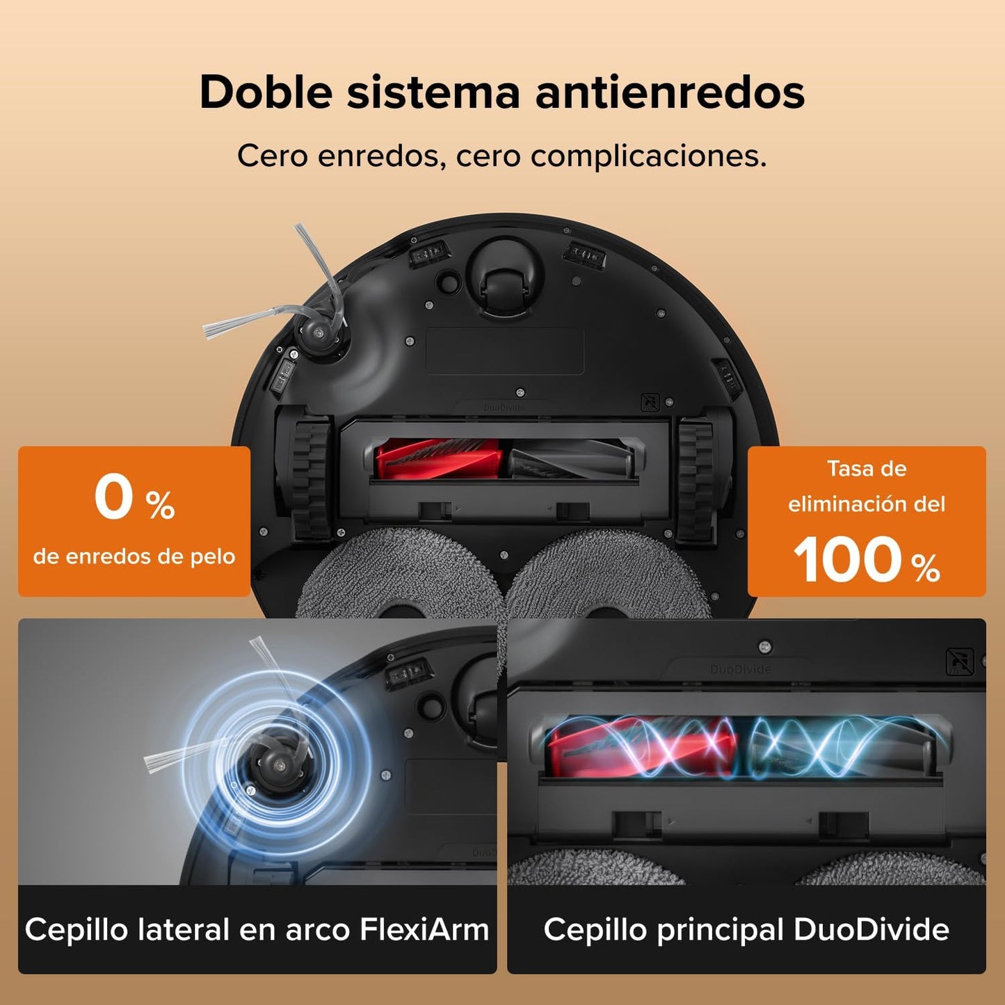 roborock Qrevo Edge 2 Robot Aspirador, Succión de 25000 Pa, 7,98 cm Ultrafino para Espacios Reducidos, Base Todo en Uno, Sistema antienredos, Evitación de 280+ Tipos de Obstáculos, Negro
