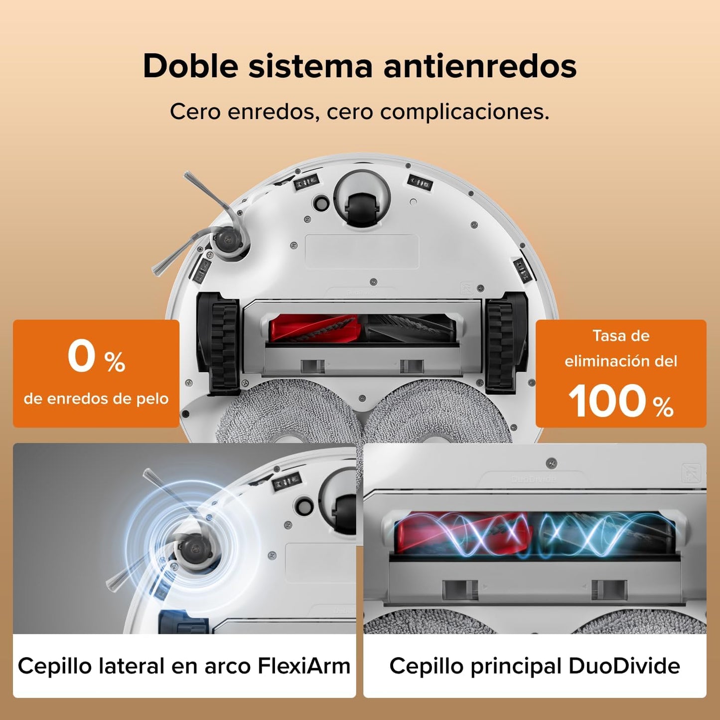 roborock Qrevo Edge 2 Set Robot Aspirador, Succión de 25000 Pa, 7,98 cm Ultrafino para Espacios Reducidos, Base Todo en Uno, Sistema antienredos, Evitación de 280+ Tipos de Obstáculos, Blanco