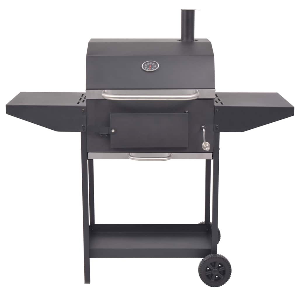 Barbacoa Ahumador Al Carbón Con Estante Inferior Negro Vidaxl