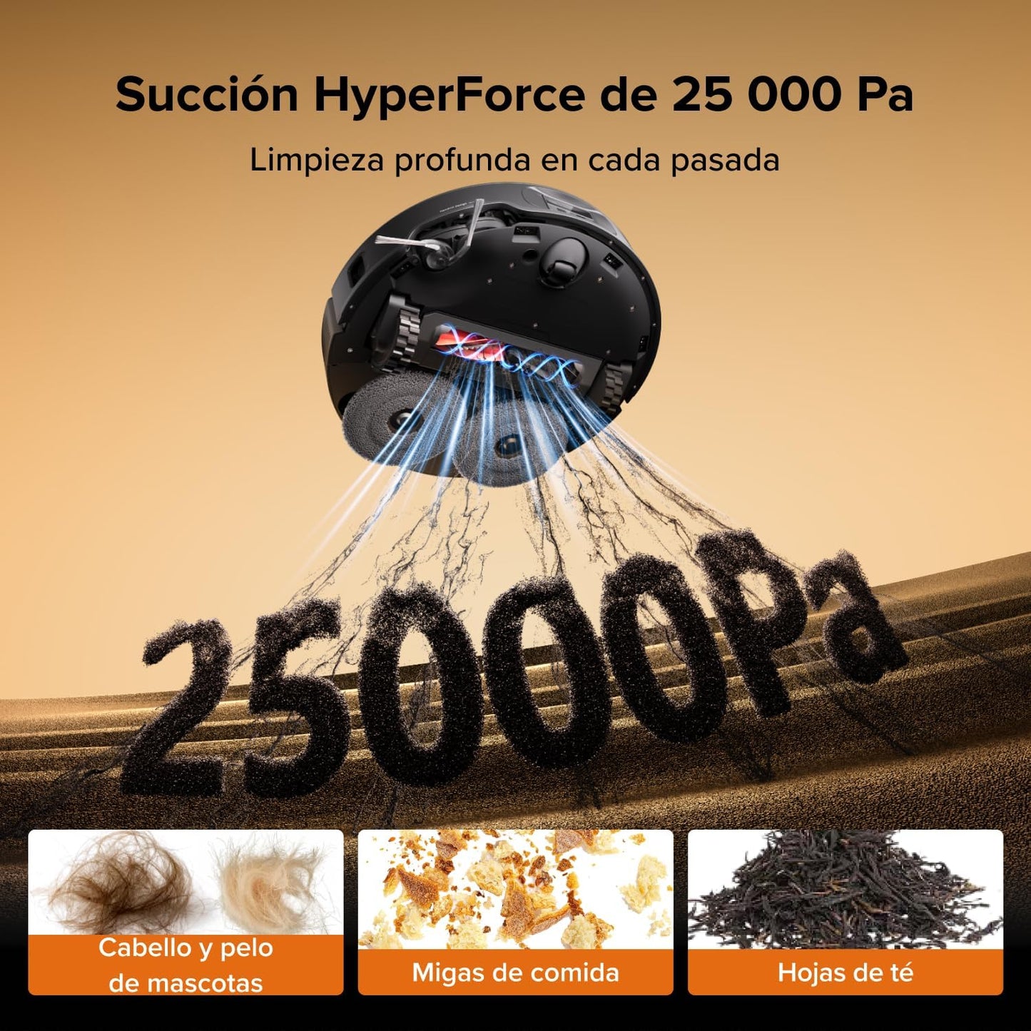 roborock Qrevo Edge 2 Robot Aspirador, Succión de 25000 Pa, 7,98 cm Ultrafino para Espacios Reducidos, Base Todo en Uno, Sistema antienredos, Evitación de 280+ Tipos de Obstáculos, Negro
