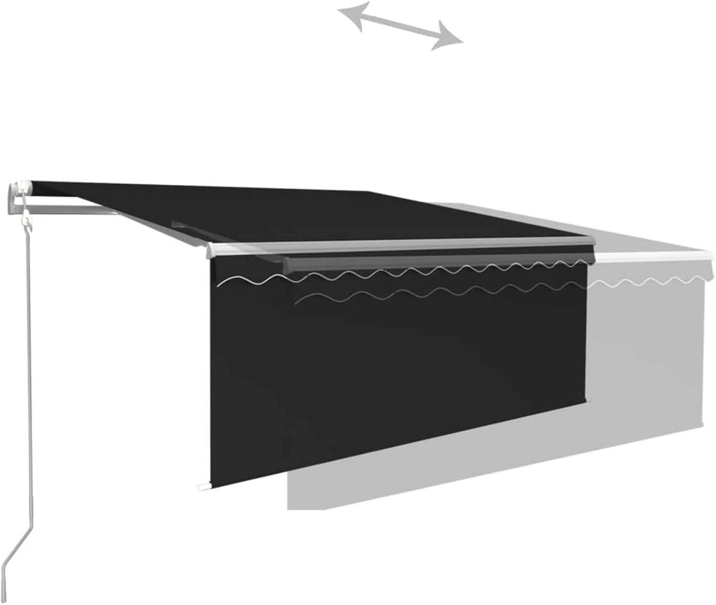 Toldo Motorizado 3 x 2.5 m con Persiana, Toldo Eléctrico y Manual Retráctil,Toldo Articulado Eléctrico con Mando a Distancia, Toldo Brazo Extensible para Terraza, Jardín Antracita