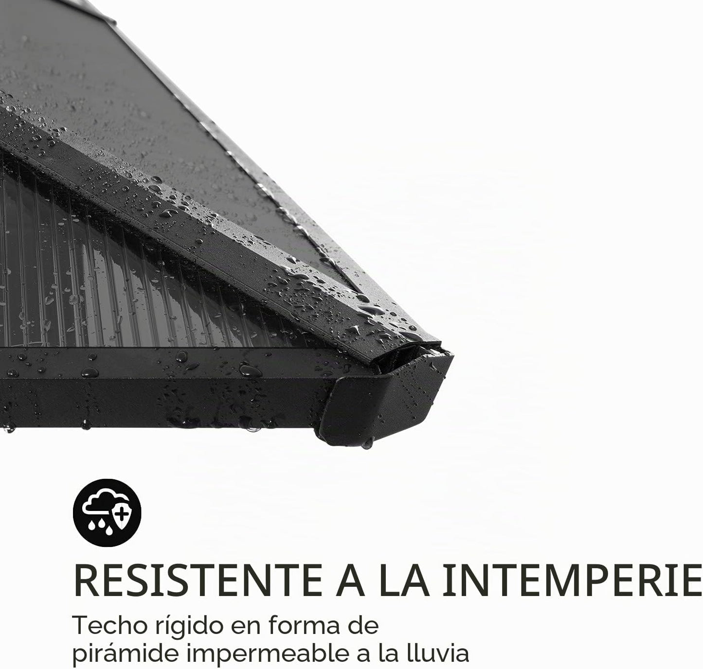 Blumfeldt Pergola Jardín Impermeable 3x3m, Gazebo Techo Policarbonato, Kit de Pérgola Metálica Ligera Estructura Aluminio, Carpa Exterior, Pérgola Cristal Translúcido, Luces LED Regulables