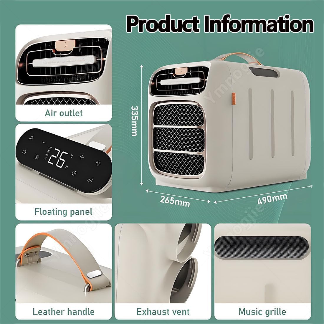 Aire Acondicionado Portátil 4 En 1,Bajo Consumo Cold/Warm | Aire Acondicionado Portátil para Tiendas Campaña,Silencioso 45db,Cobertura 15 M² para Camping Y Caravana