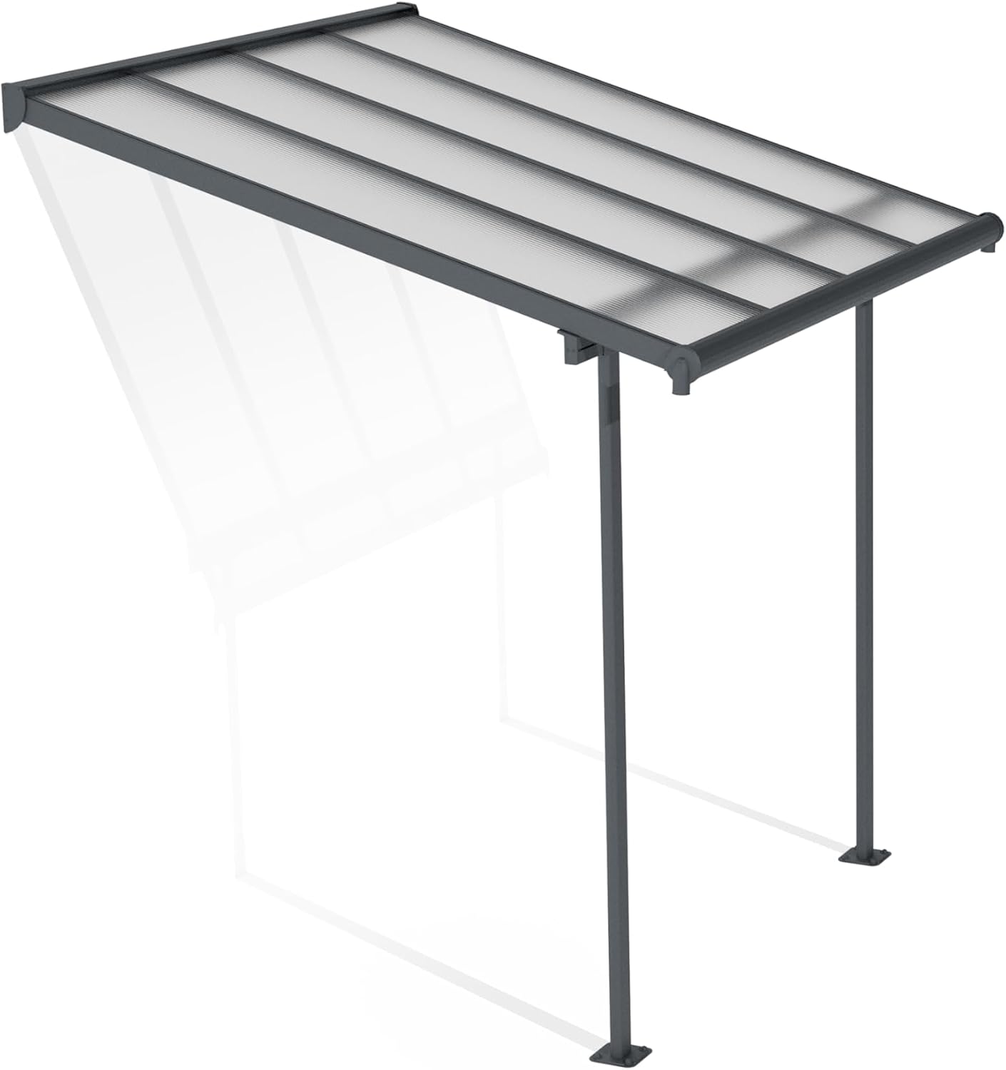 Canopia by Palram Pérgola Sierra 2.2X2.3 de Aluminio y Policarbonato, Moderna y Elegante, para Cubrir una Terraza Todo el Año (Gris)
