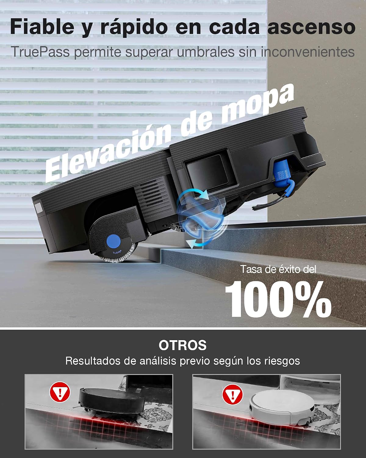ECOVACS X12 OMNICYCLONE Robot Aspirador y Friegasuelos, Blast y 22 000 Pa, tecnología FocusJet para Manchas, PowerBoost ultrarrápido, OZMO Roller 3.0, Rodillo Inteligente