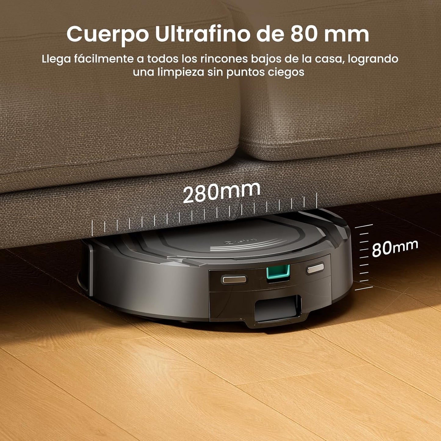 Lefant M210 Plus Robot Aspirador y Fregasuelos, Autovaciado 75 Días, 6000Pa Succión, 150min, Mapeo Láser ToF, Obstáculos 190° PSD, Detecta Alfombras, Gris