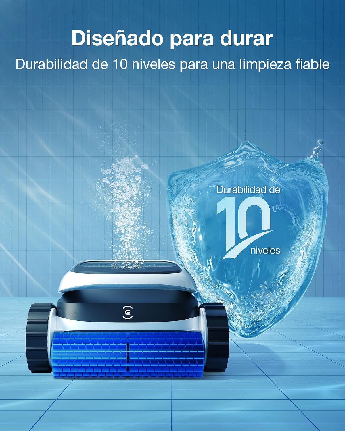ECOVACS Ultramarine P1 Robot Piscina, Batería de 180min, hasta 180m², Succión UltraPure de 4800 GPH, Control por App., Filtro de Doble Capa, Navegación SmartNavi