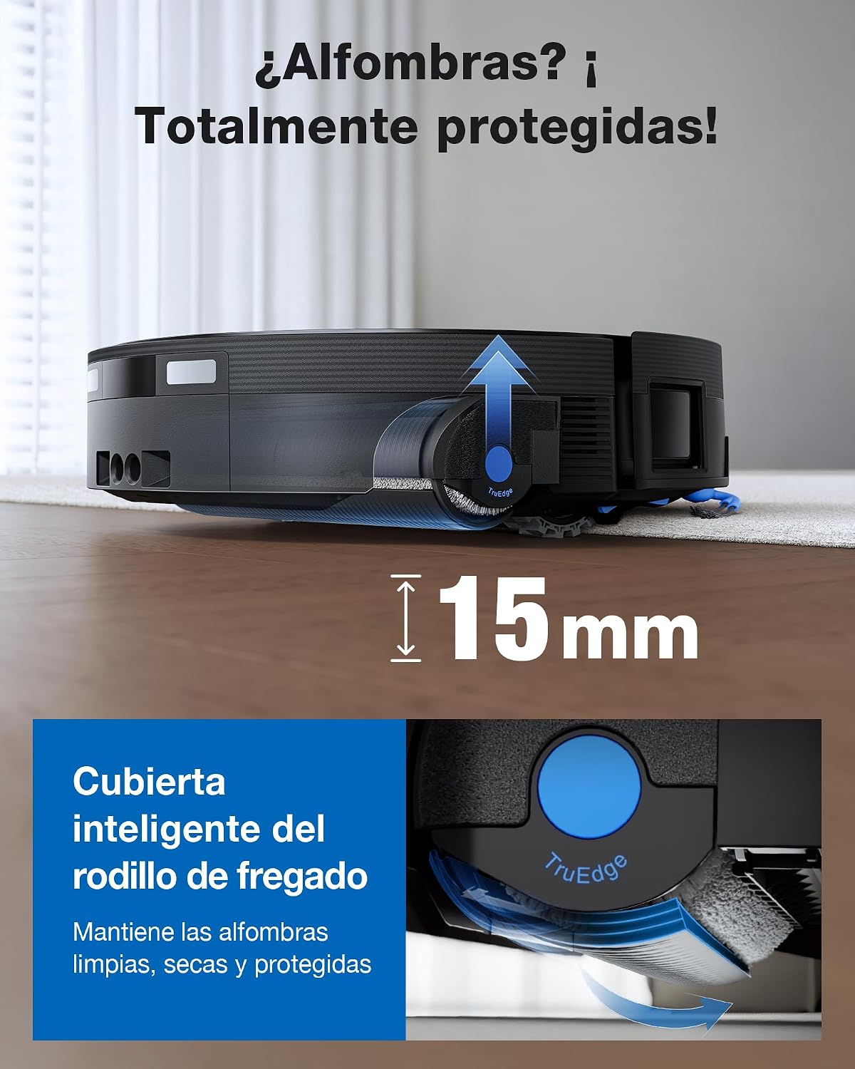 ECOVACS X12 OMNICYCLONE Robot Aspirador y Friegasuelos, Blast y 22 000 Pa, tecnología FocusJet para Manchas, PowerBoost ultrarrápido, OZMO Roller 3.0, Rodillo Inteligente