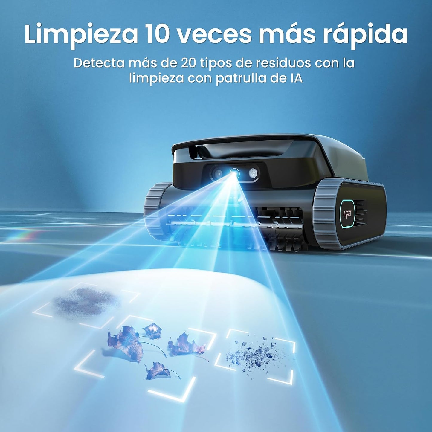 AIPER (Nuovo 2026) Scuba V3 Robot Limpiafondos Piscina Fondo y Paredes con Visión por IA, Limpiafondos Ligero con App, Succión Potente, Filtro de 3 μm, para Piscinas de hasta 200 m²