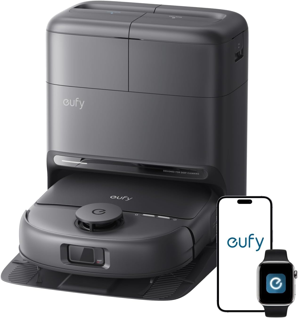 eufy Nuevo edición 2026 Robot Aspirador y fregasuelos, C28 Omni, Rodillo autolimpiante HydroJet, 15.000 Pa, 5 en 1 para el hogar, diseño antienredos evitación de obstáculos con IA, Mejora X10 Pro