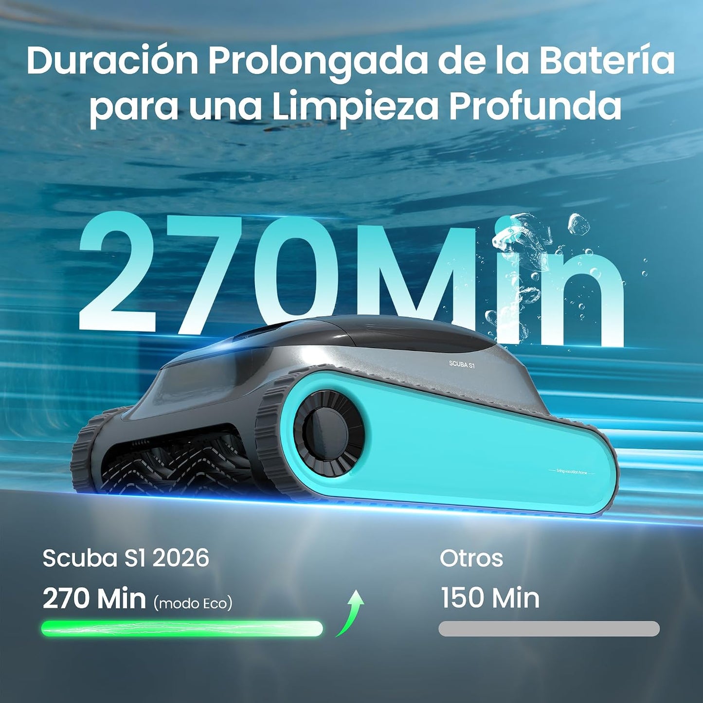(2026 Upgrade) AIPER Scuba S1 Robot Piscina Limpiafondos y Paredes, Aspirador Piscinas Fondos con Batería Mejorada 270 min, Navegación Smart de Alta Precisión, Filtración Ultrafina + App y OTA