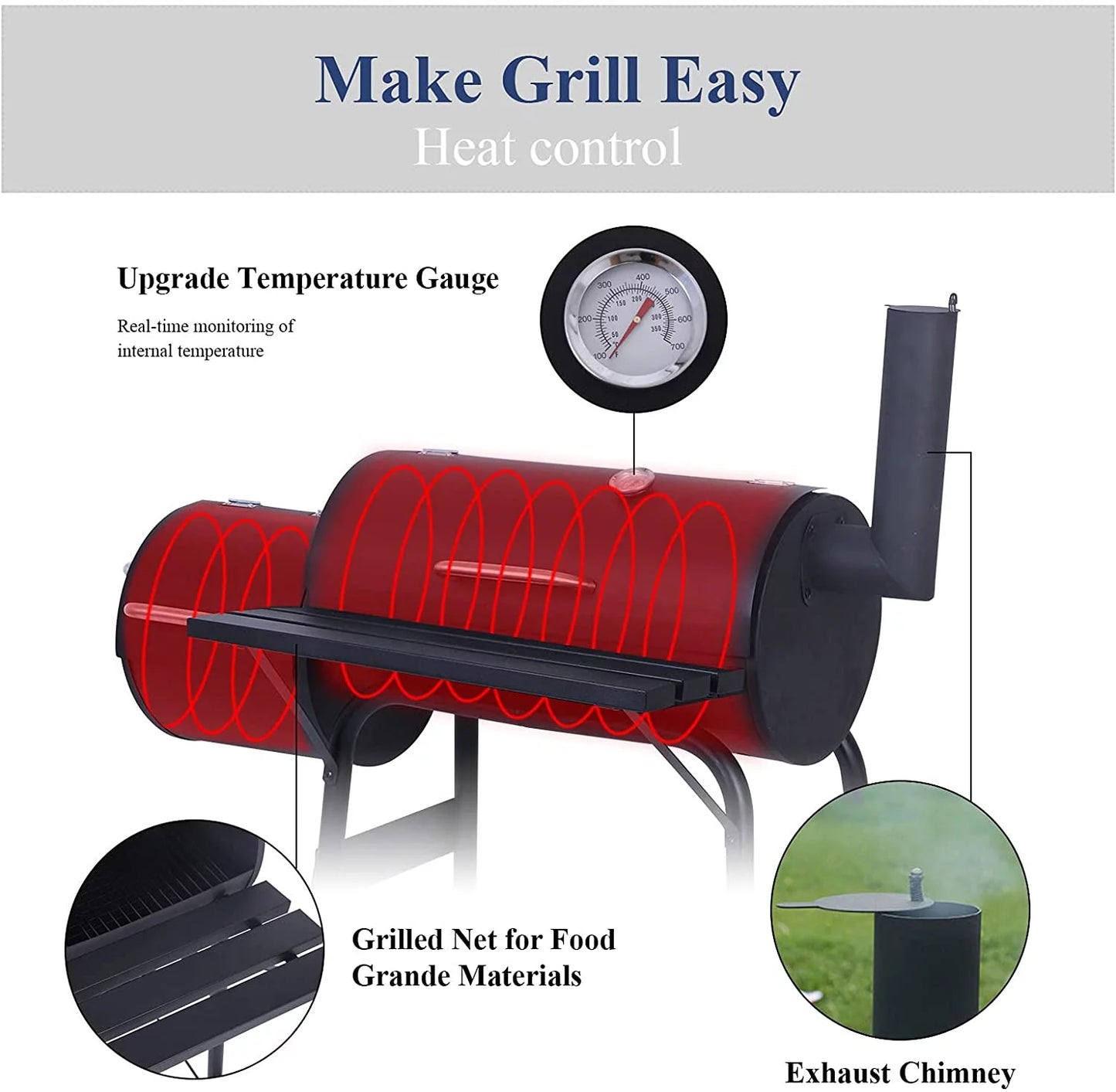 2026 Parrilla de carbón Vebreda para exterior – Barbacoa, ahumador y asador para terraza y jardín