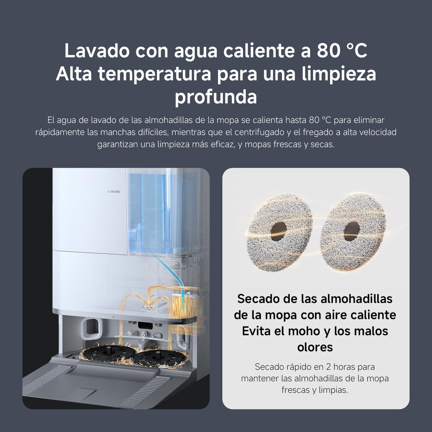XIAOMI Robot Vacuum 5 Pro - Succión de 20.000 Pa, IA para Evitar obstáculos, Detección automática de Suciedad, Láser dToF, Brazos robóticos duales, Autolimpieza a 80 °C para Mejor Rendimiento