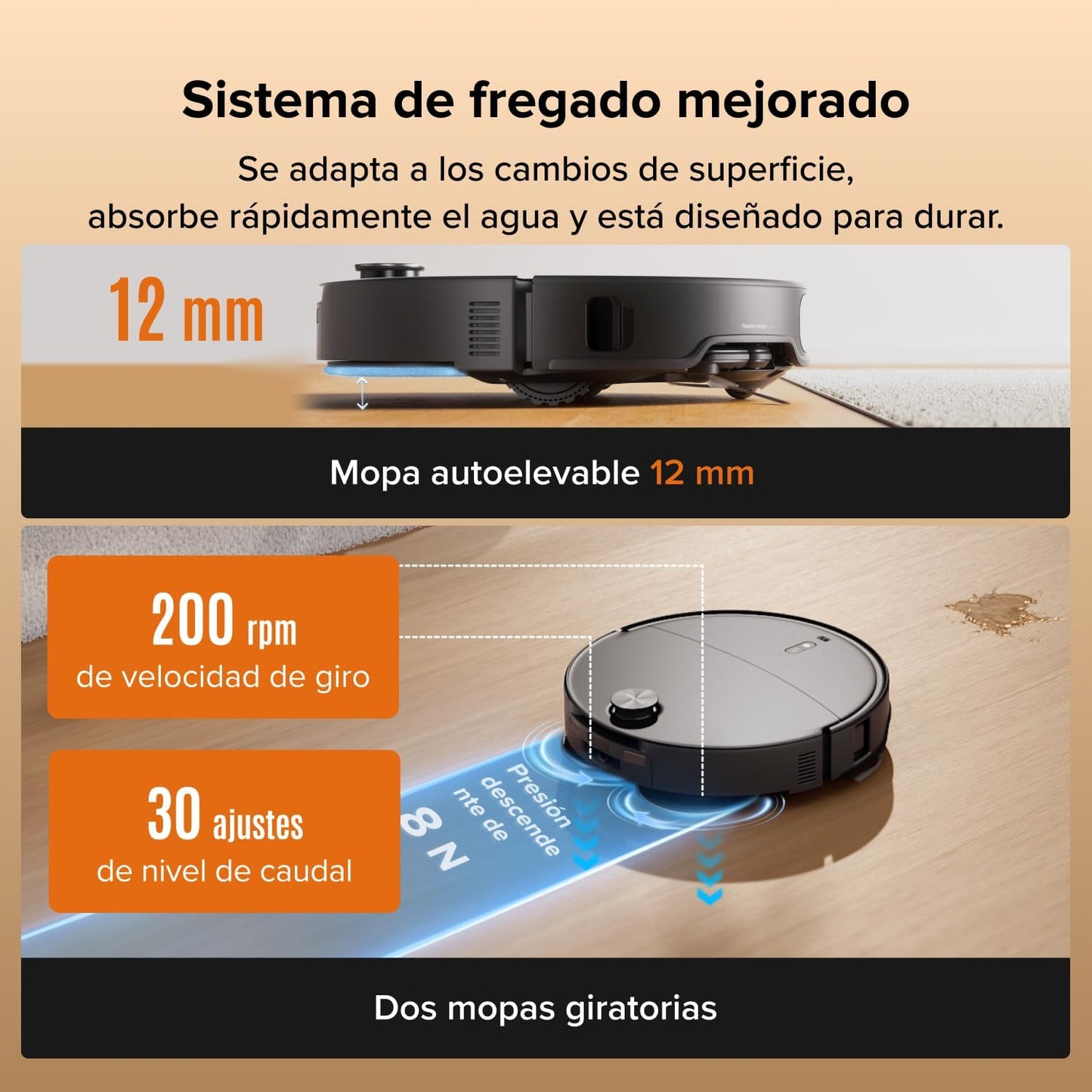 roborock Qrevo Edge 2 Robot Aspirador, Succión de 25000 Pa, 7,98 cm Ultrafino para Espacios Reducidos, Base Todo en Uno, Sistema antienredos, Evitación de 280+ Tipos de Obstáculos, Negro