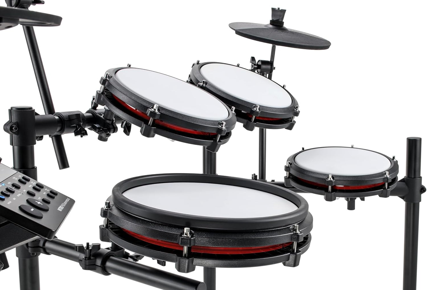 Alesis Nitro Max Kit Batería Electrónica con Parches Silenciosos de Malla, Caja de Doble Zona de 10", Bluetooth, 440+ Sonidos Auténticos, Lecciones Drumeo, USB MIDI, Pedal de Bombo
