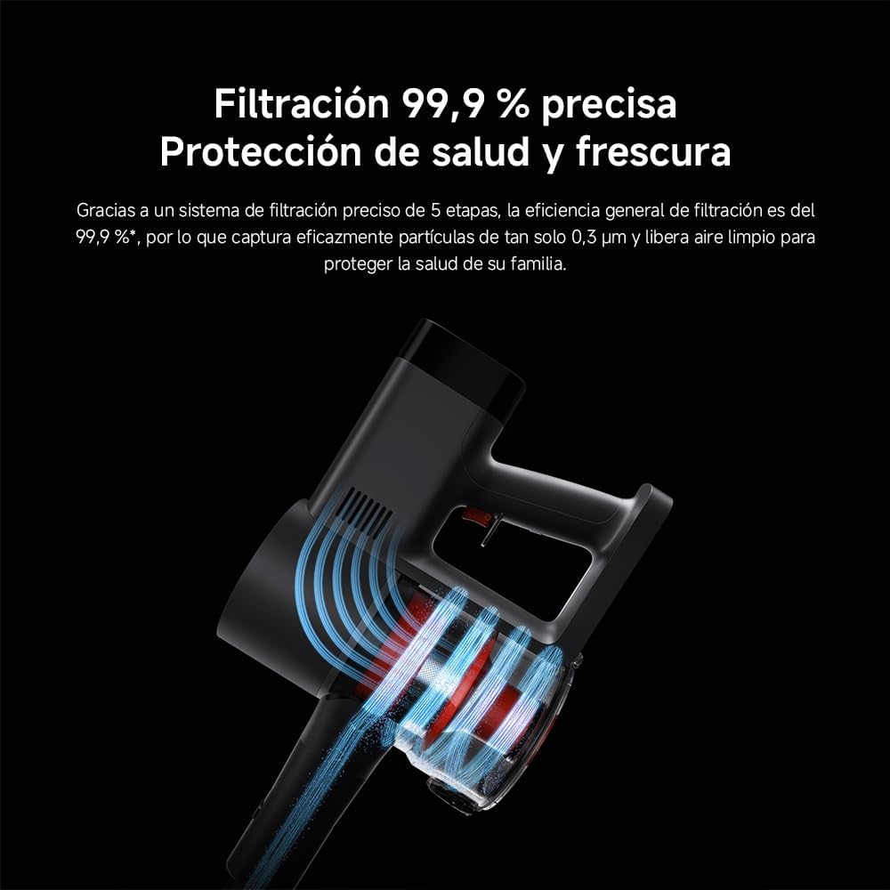 XIAOMI Aspiradora inalámbrica G20 MAX, succión 25kPa / 180AW, hasta 60 Minutos de autonomía, filtración del 99.9%, con Pantalla LED, Ideal para Suelos Duros, alfombras, Pelo de Mascotas y Coche