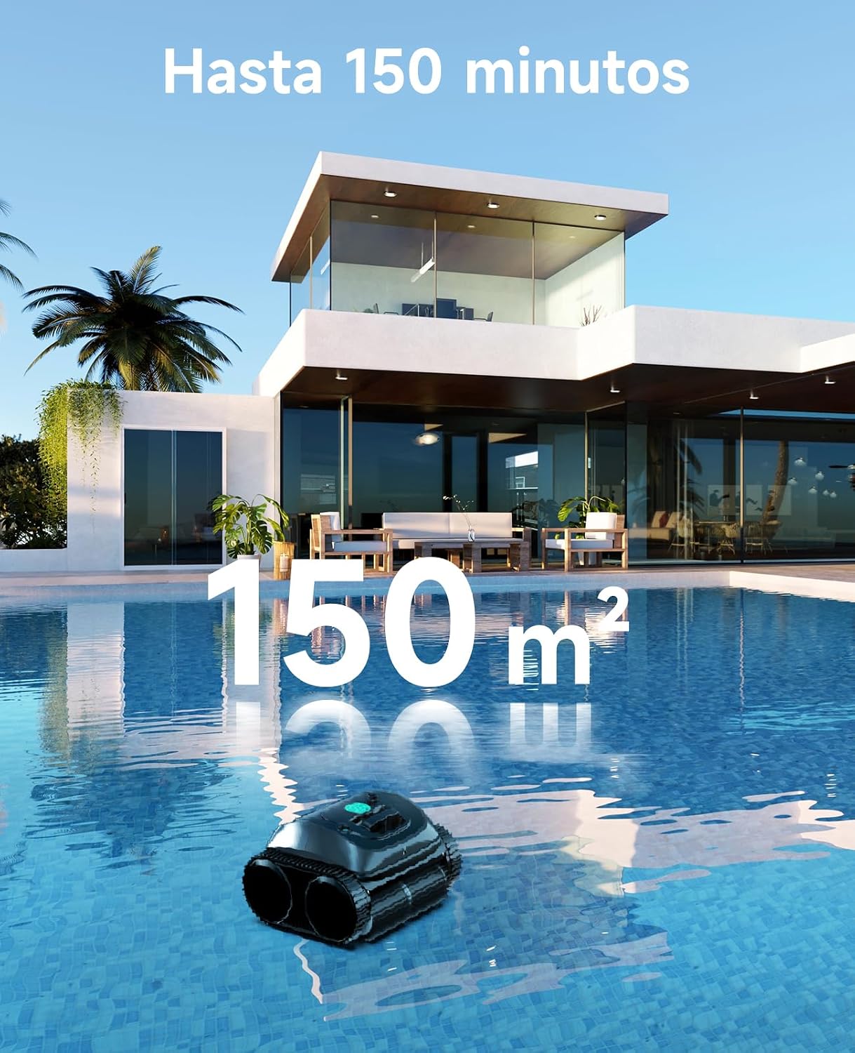 WYBOT C1 Robot Limpiafondos Piscina con Planificación Inteligente de Rutas, Limpieza Automática de Fondo, Paredes y Línea de Agua, Triple Motor Mejorado, 150 Min, hasta 150㎡(Negro)