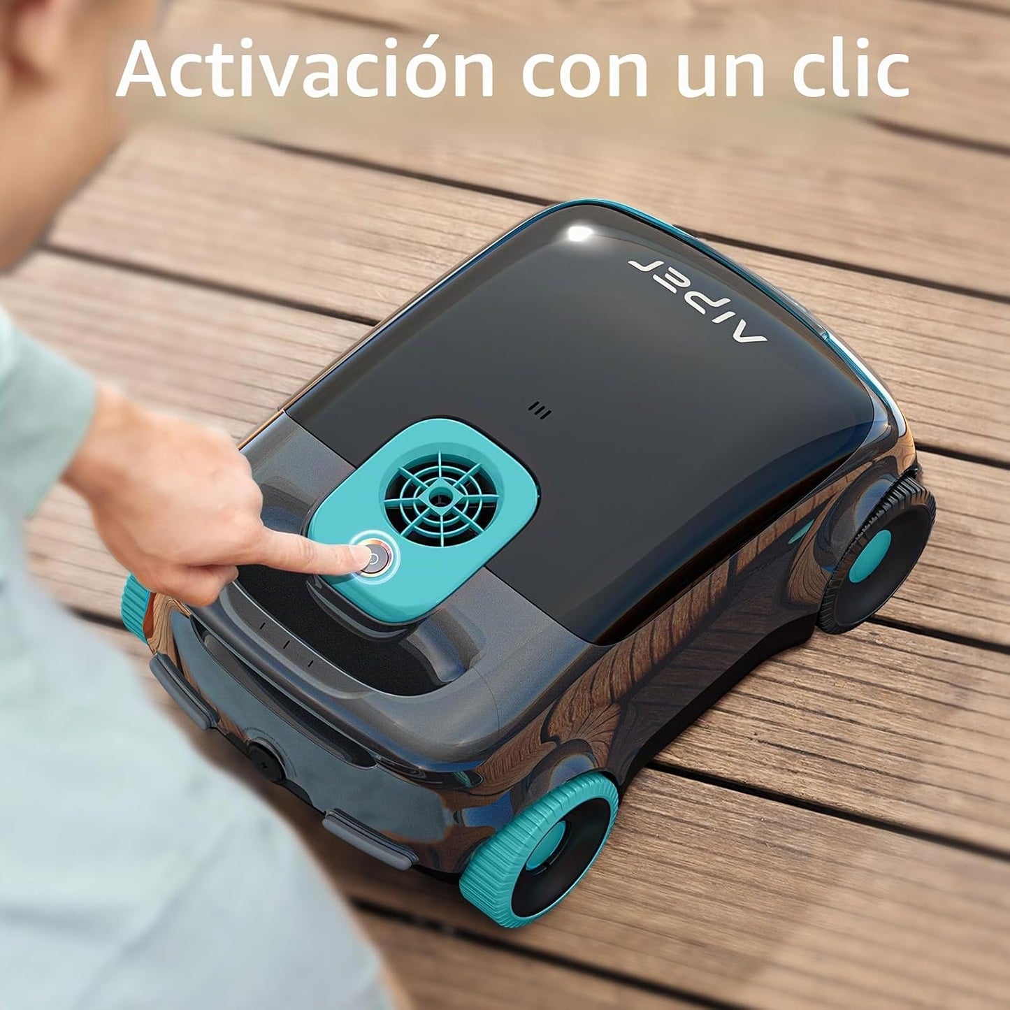 AIPER Robot de Piscina inalámbrico, Limpiador automático de Piscinas con filtración Avanzada de partículas, 100-130 Minutos de autonomía, tecnología de Aparcamiento automático, Ideal para Piscinas de