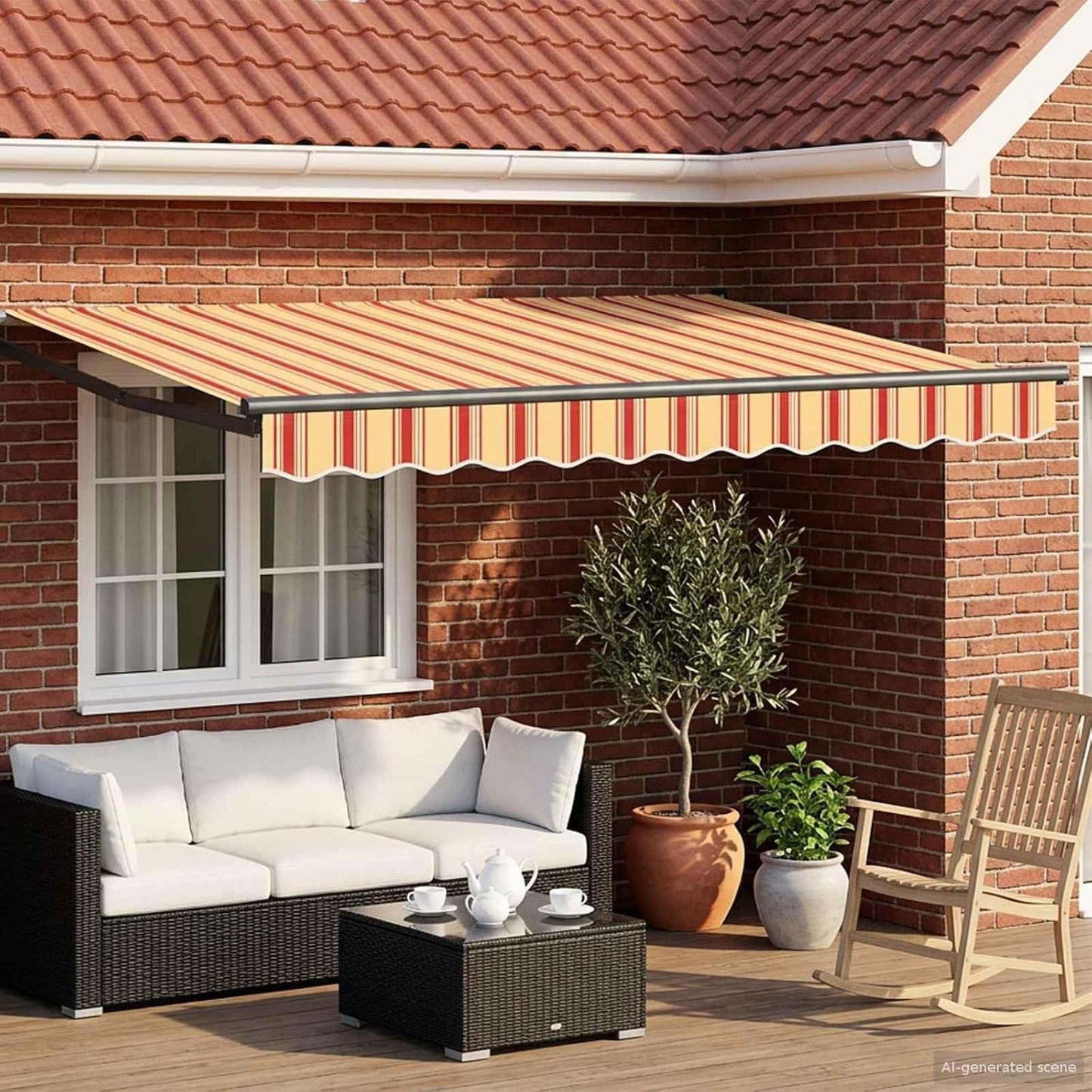 VidaXL - Toldo retráctil eléctrico (2,5 x 2 m, toldo eléctrico moderno, sombra exterior con mando a distancia, cobertizo de aluminio, protección solar ecológica