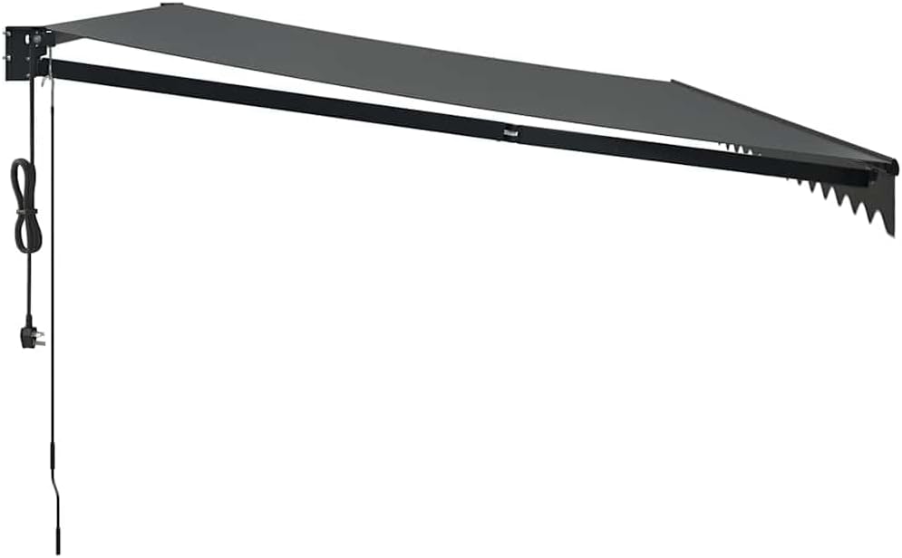 Brokky Toldo Motorizado 5 x 3 m Toldo Articulado Eléctrico con Mando a Distancia para Terraza, Jardín-Antracita-5 x 3 m-Marco Antracita