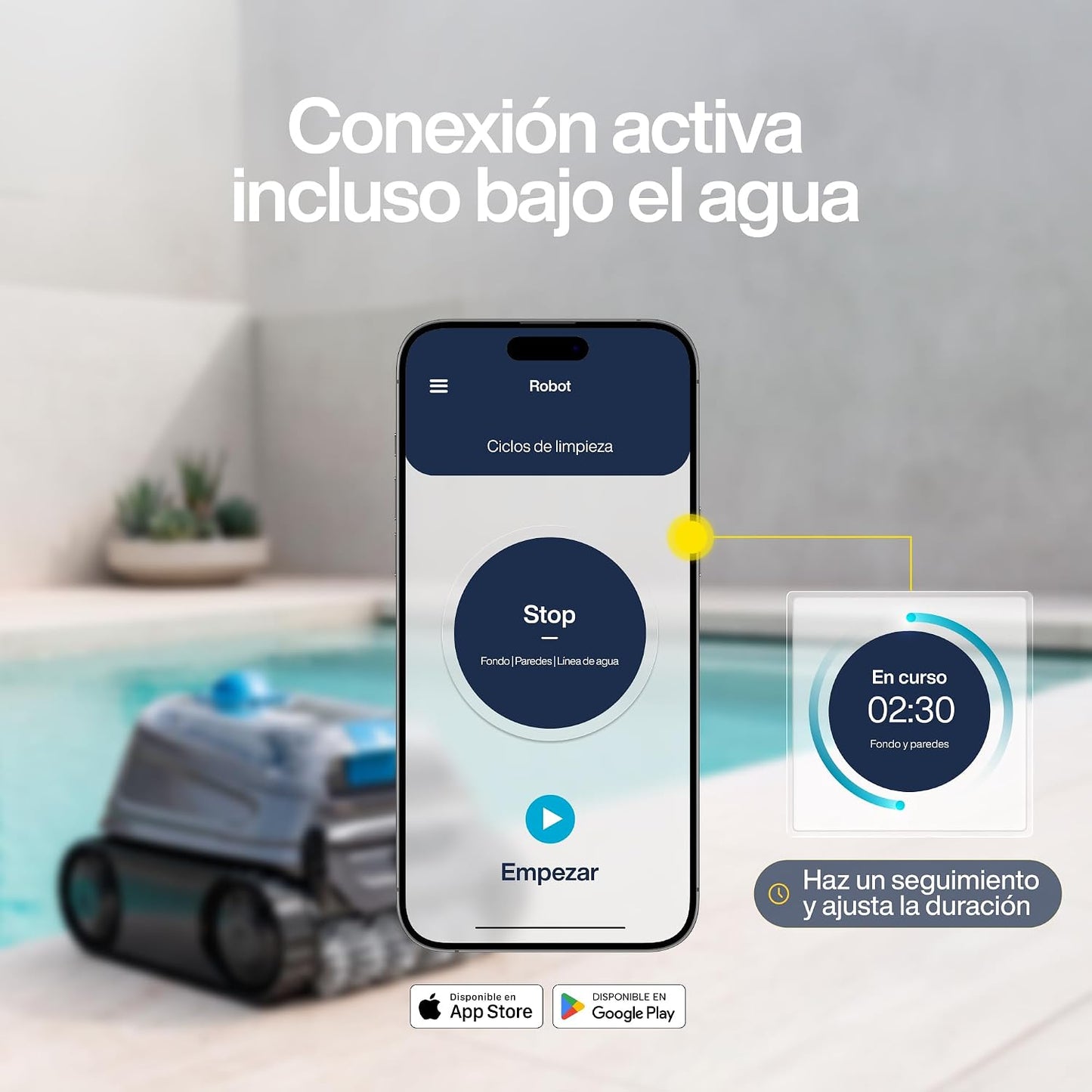 Zodiac CNX 30 iQ - Robot limpiafondos automatico con cable Piscina hasta 12x6m, Limpia Fondo, Paredes y Linea Flotación. Control vía App, Tecnología ciclónica - Incluye Cable de 18m y Doble filtración
