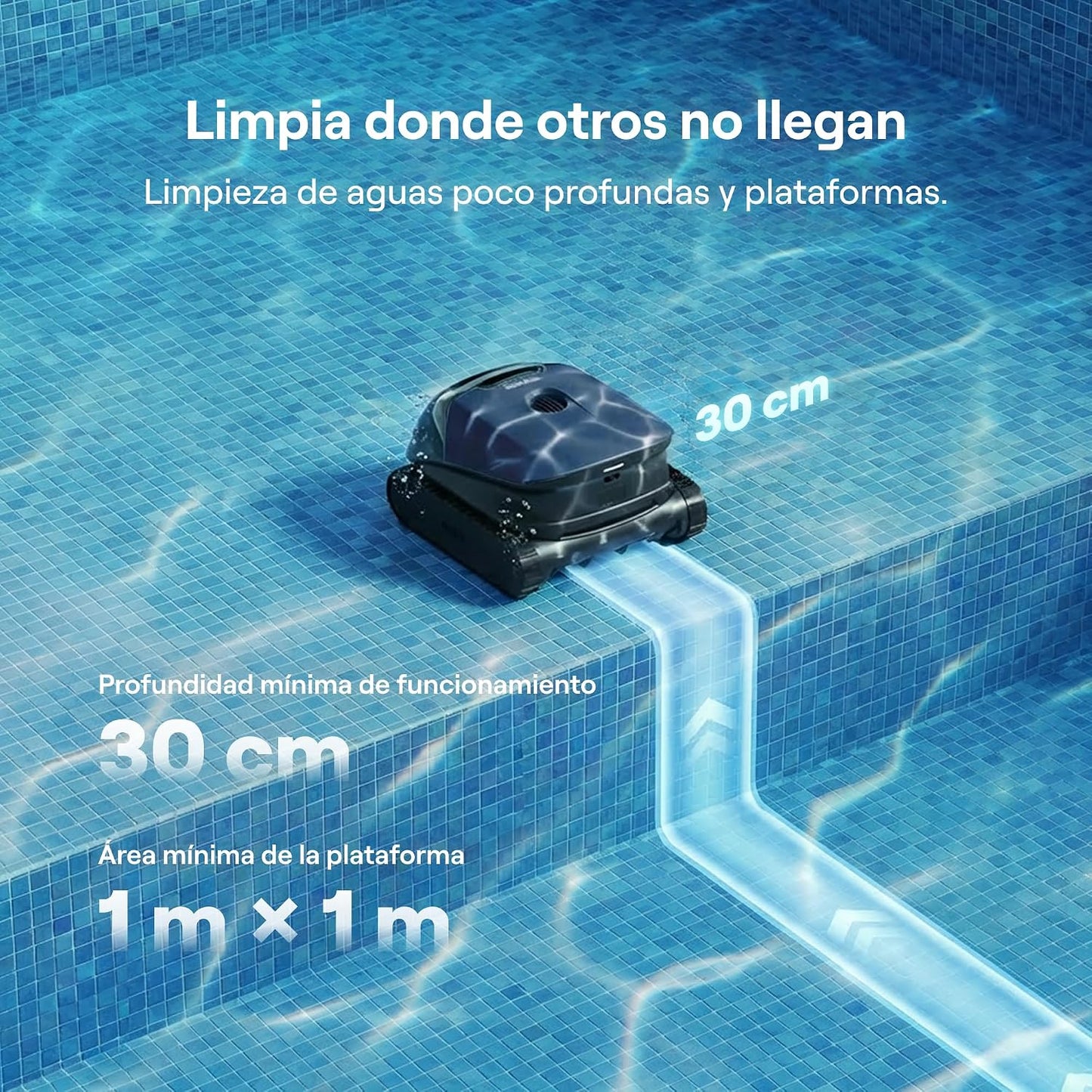(2026 Nuevo) Beatbot Sora 10 Robot Piscina limpiafondos y Paredes, Plataformas y línea de flotación, Estacionamiento línea flotación, 5l residuos,Controllo App,Piscinas enterradas/elevadas,Azul Marino