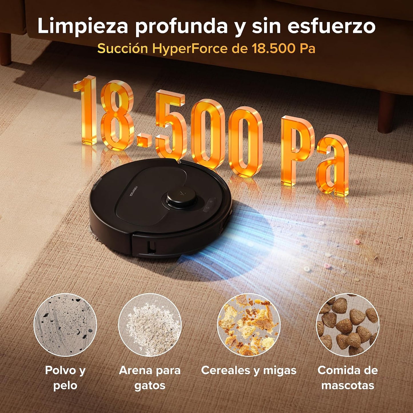 roborock Qrevo S Pro Set Robot Aspirador (Versión Mejorada del QV 35A) Succión de 18500 Pa, Base Todo en Uno, 2,7L Bolsa para Polvo, Sistema antienredos, Evitación de Obstáculos, Negro