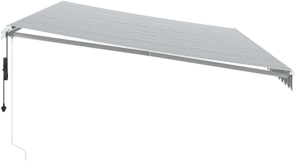 IKAYAA Toldo Motorizado 600 x 300 cm, Toldo Eléctrico y Manual Retráctil,Toldo Articulado Eléctrico con Mando a Distancia, Toldo Brazo Extensible para Terraza, Jardín Antracita y Blanco