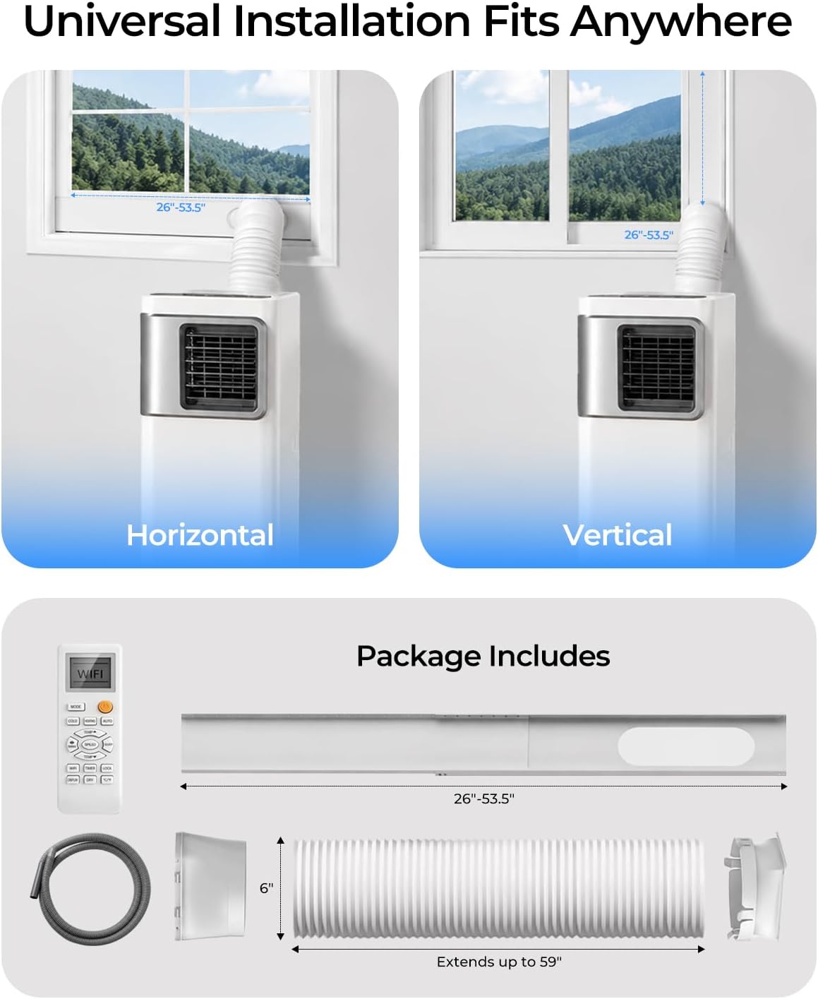 Aire acondicionado portátil 16000 Btu para habitación grande de hasta 750 pies cuadrados 5 en 1 unidad de CA inteligente con aplicación WiFi/control remoto, enfriamiento rápido, deshumidificador y