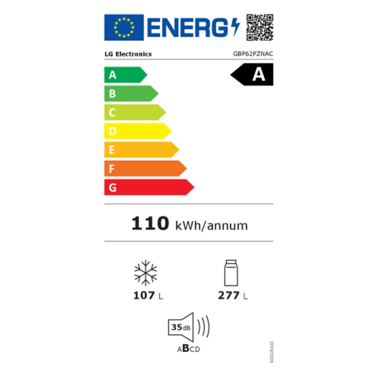 2026 LG Frigorífico combinado con congelador GBP62PZNAC Compresor Inverter Lineal