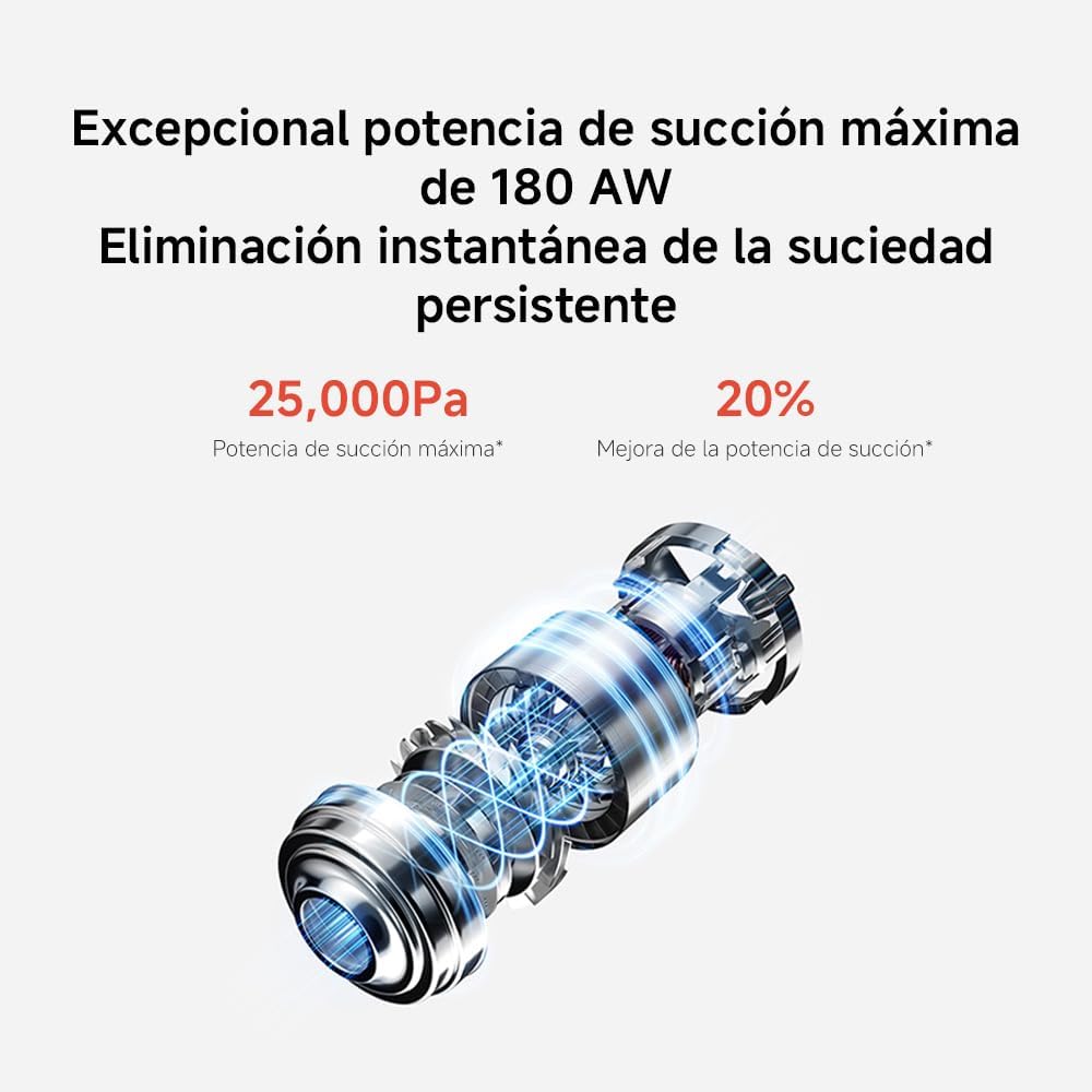 XIAOMI Aspiradora inalámbrica G20 MAX, succión 25kPa / 180AW, hasta 60 Minutos de autonomía, filtración del 99.9%, con Pantalla LED, Ideal para Suelos Duros, alfombras, Pelo de Mascotas y Coche