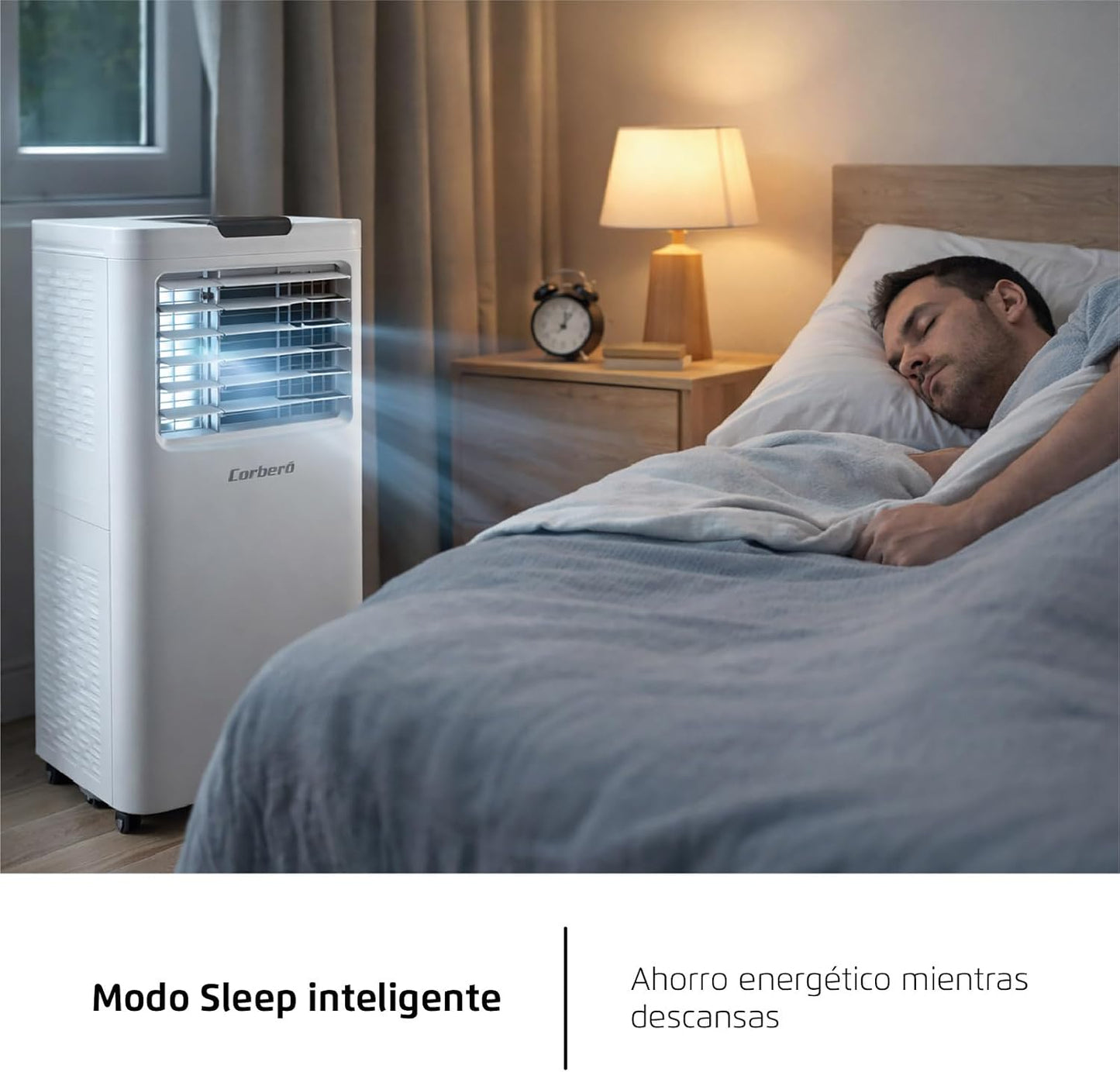 Corberó - Aire Acondicionado Portátil 3 en 1 con Mando | CPC12 | 12000BTU- 3500 Frigorías | Cobertura 22-25 m² | 16-31 ºC | Refrigeración | Ventilador | Deshumidificación |Temporizador