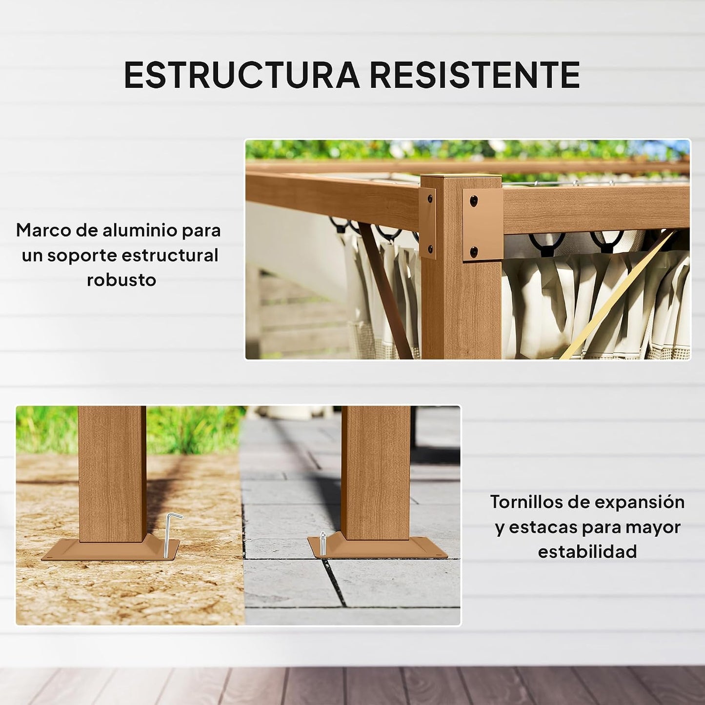 Outsunny Pérgola de Jardín 3x4 m con Techo Retráctil y 4 Paredes Laterales de Malla, Cenador de Jardín con Estructura de Aluminio, UPF30+, Pabellón para Exterior, Patio, Terraza, Natural