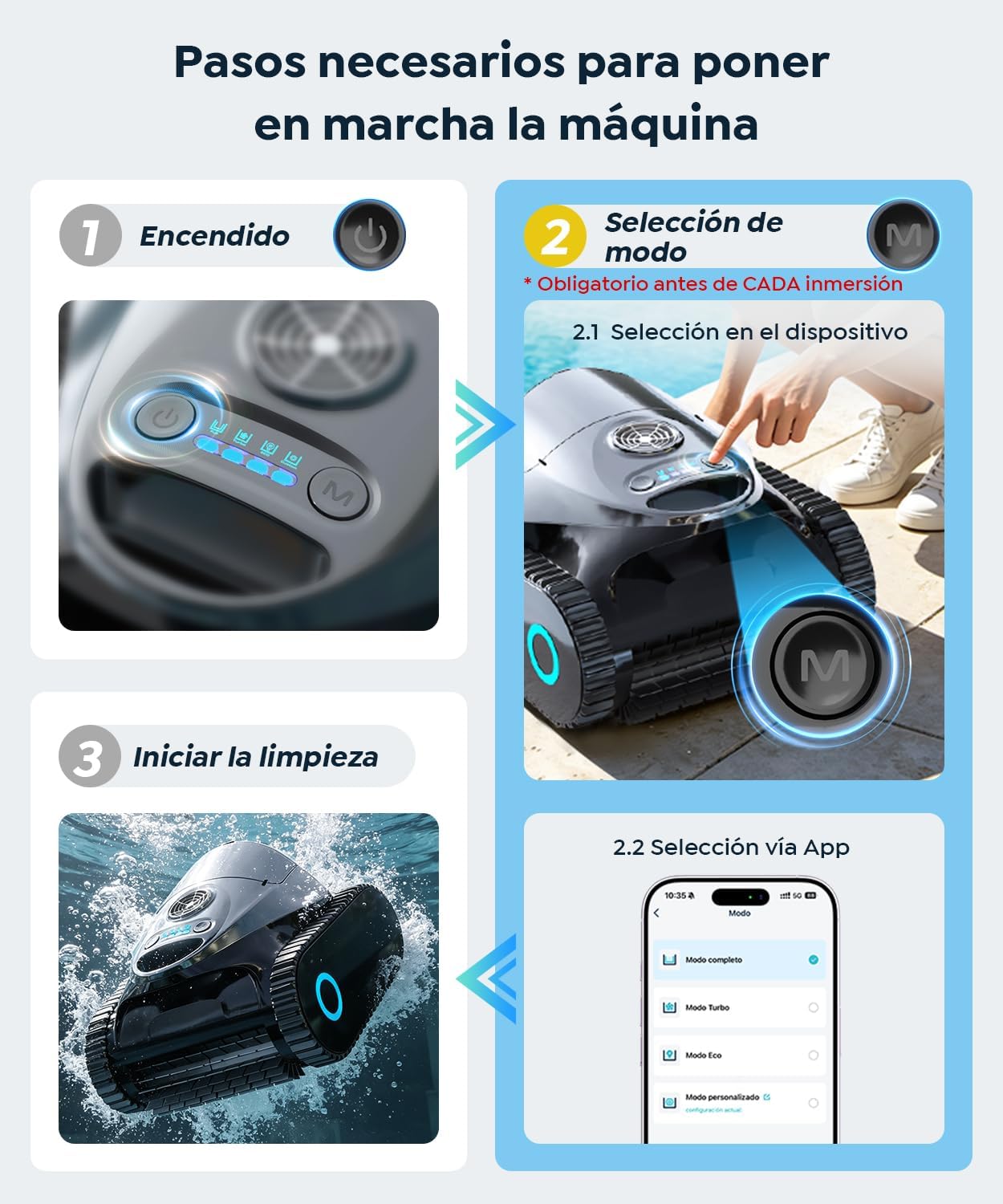 (2026 Nuevo) Talosbo C1 Robot Piscina Limpiafondos y Paredes, Línea de Flotación, Filtrante 180μm y Esponja 35ppi, 180 Min de Autonomía, Aspirador Piscina Inalámbrico con Control por APP, hasta 150 m²