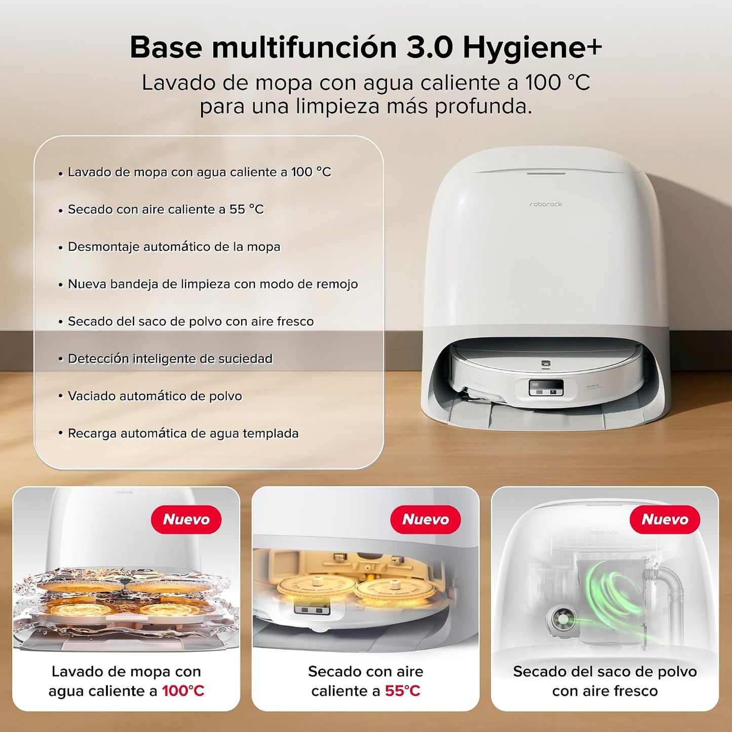 roborock Qrevo Curv 2 Pro Robot Aspirador y Fregasuelos, 25000 Pa, Zero-Enredos, Lavado Agua 100°C, Autolimpieza, Evita Obstáculos, Secado Automático, para Pelo de Mascotas