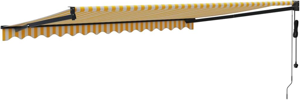 IKAYAA Toldo Motorizado 4.5 x 3 m, Toldo Eléctrico Retráctil,Toldo Articulado Eléctrico con Mando a Distancia, Toldo Brazo Extensible para Terraza, Jardín, Amarillo