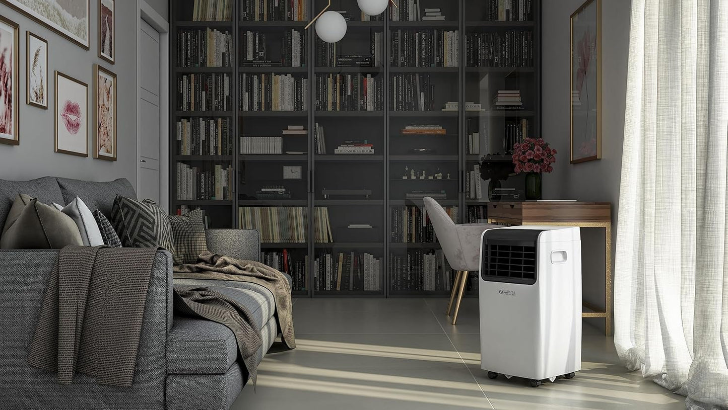 Olimpia Splendid - 02378 Dolceclima Compact 10 MBB Aire Acondicionado Portátil - 10.000 BTU/h, 2,6 Kw, con Mando a Distancia, Gas Natural R290, Diseño Made in Italy, Blanco